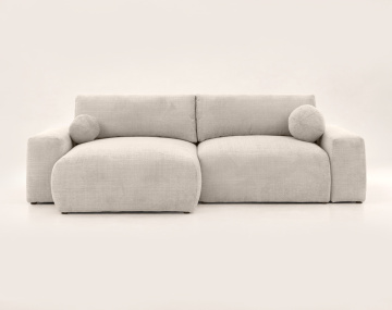 Canapé CONSTANCE d'angle réversible 4 places convertible avec coffre en velours texturé | Best Mobilier