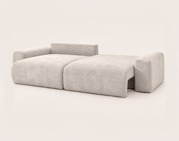 Canapé CONSTANCE d'angle réversible 4 places convertible avec coffre en velours texturé | Best Mobilier