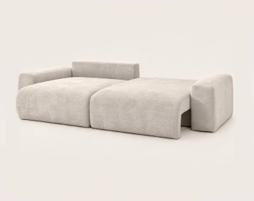 Canapé CONSTANCE d'angle réversible 4 places convertible avec coffre en velours texturé | Best Mobilier