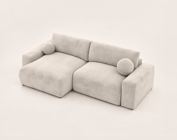 Canapé CONSTANCE d'angle réversible 4 places convertible avec coffre en velours texturé | Best Mobilier