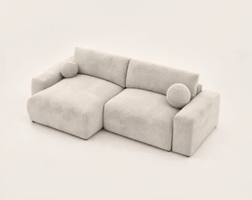 Canapé CONSTANCE d'angle réversible 4 places convertible avec coffre en velours texturé | Best Mobilier