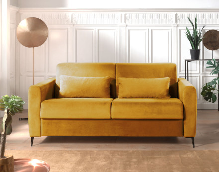 Canapé 3 places convertible express quotidien en velours Owen