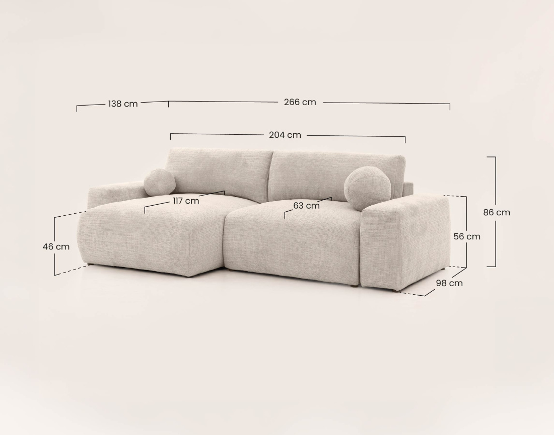 Canapé CONSTANCE d'angle réversible 4 places convertible avec coffre en velours texturé | Best Mobilier