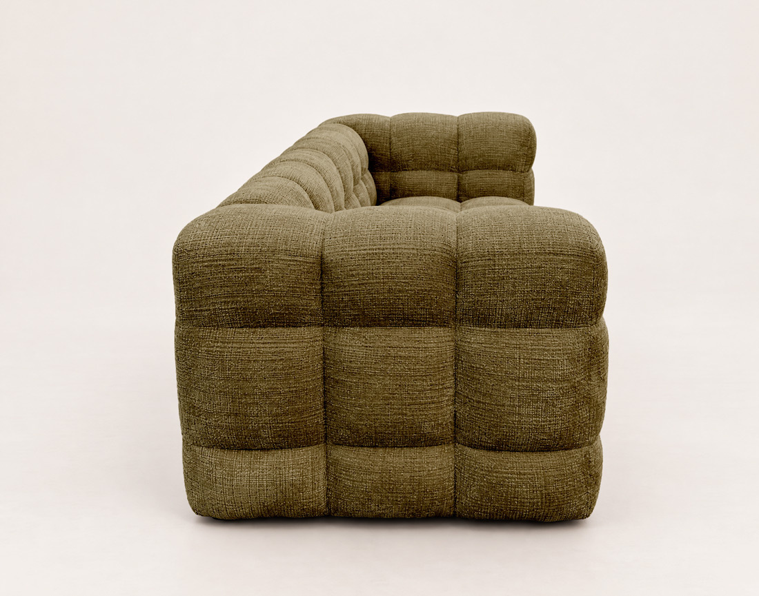Canapé AUGUSTIN droit 3 places en velours texturé | Best Mobilier