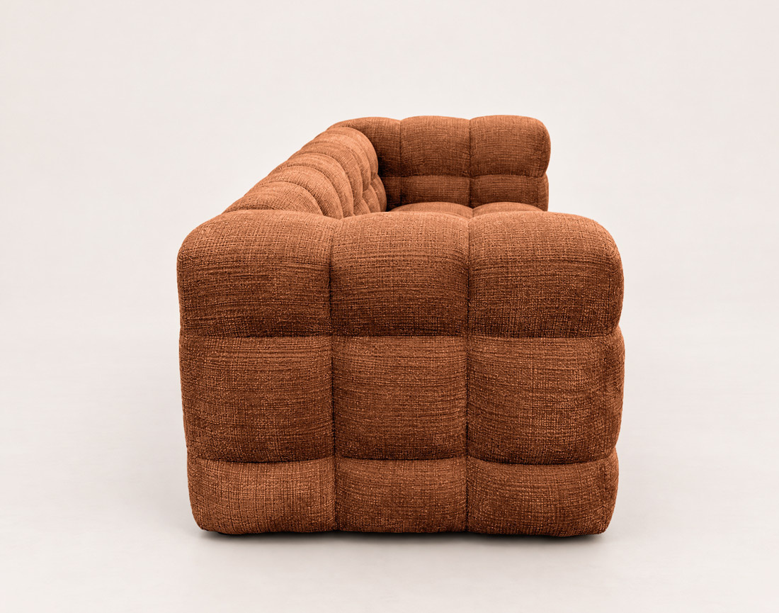 Canapé AUGUSTIN droit 3 places en velours texturé | Best Mobilier
