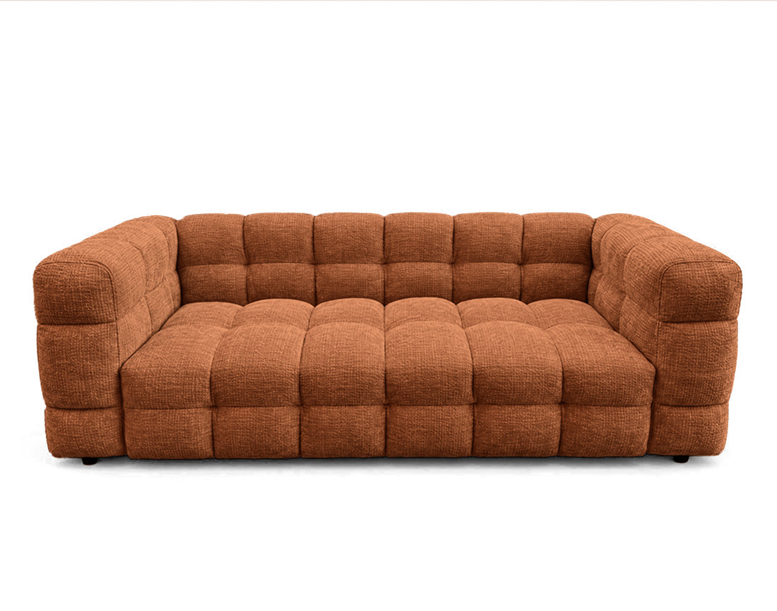 Canapé AUGUSTIN droit 3 places en velours texturé | Best Mobilier