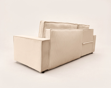 Canapé HECTOR d'angle réversible 4 places convertible avec coffre en velours côtelé | Best Mobilier