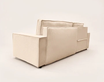 Canapé HECTOR d'angle réversible 4 places convertible avec coffre en velours côtelé | Best Mobilier