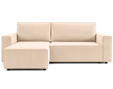 Canapé HECTOR d'angle réversible 4 places convertible avec coffre en velours côtelé | Best Mobilier