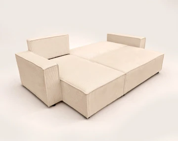 Canapé HECTOR d'angle réversible 4 places convertible avec coffre en velours côtelé | Best Mobilier