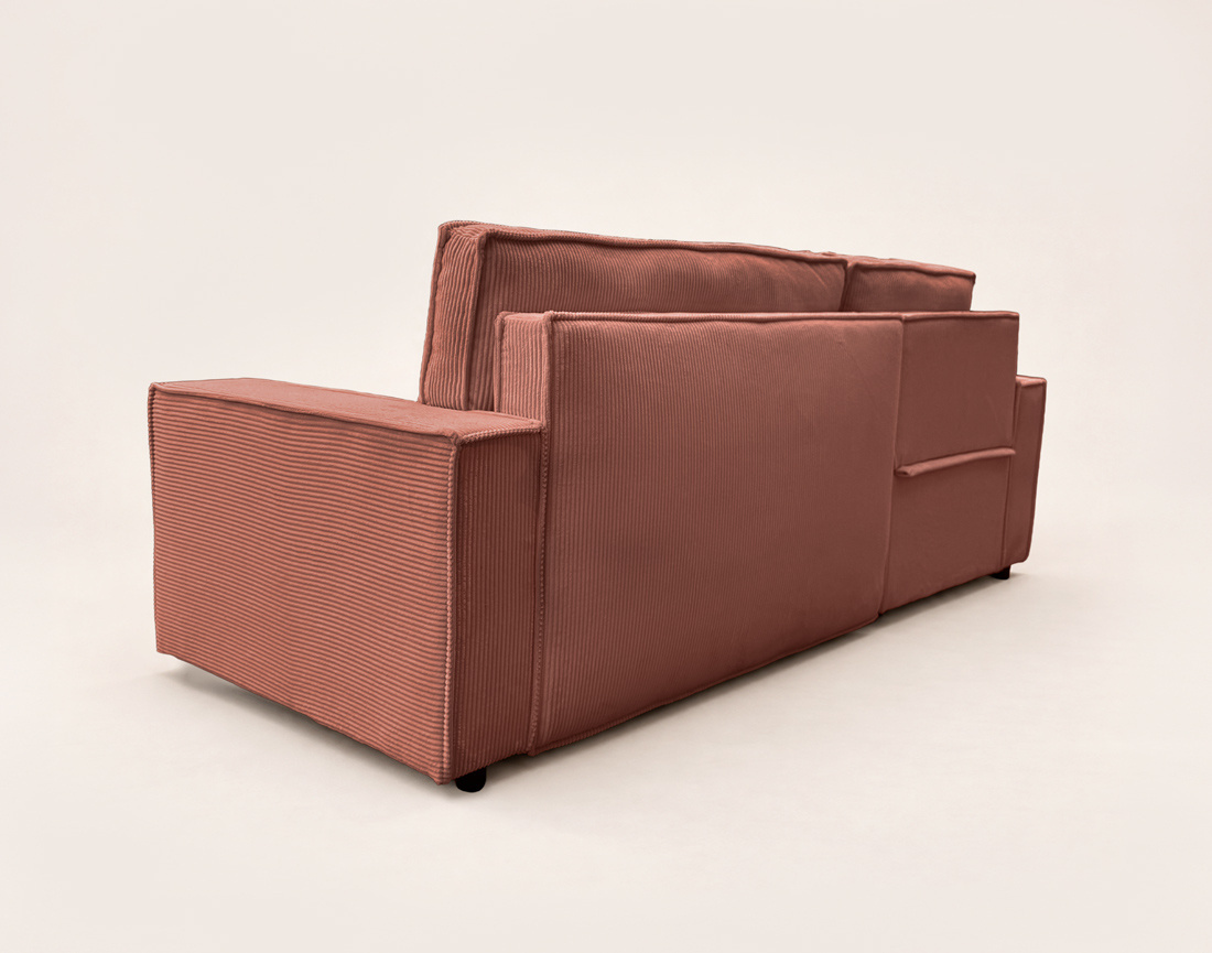Canapé HECTOR d'angle réversible 4 places convertible avec coffre en velours côtelé | Best Mobilier