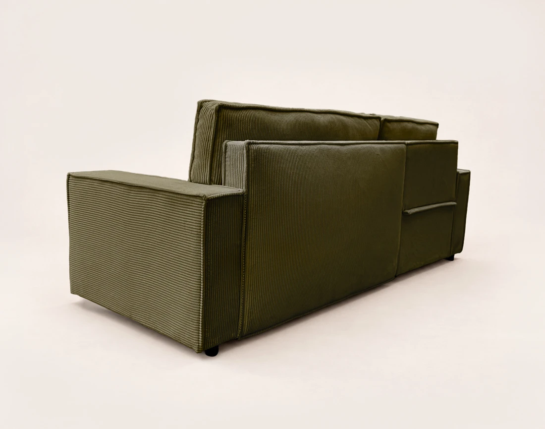 Canapé HECTOR d'angle réversible 4 places convertible avec coffre en velours côtelé | Best Mobilier