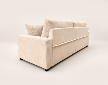 Canapé GISELE d'angle réversible 4 places convertible avec coffre en velours côtelé | Best Mobilier