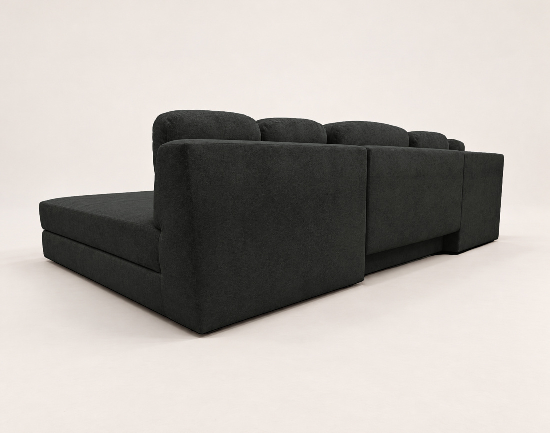 Canapé AARON panoramique en U 7 places convertible avec coffre en tissu | Best Mobilier