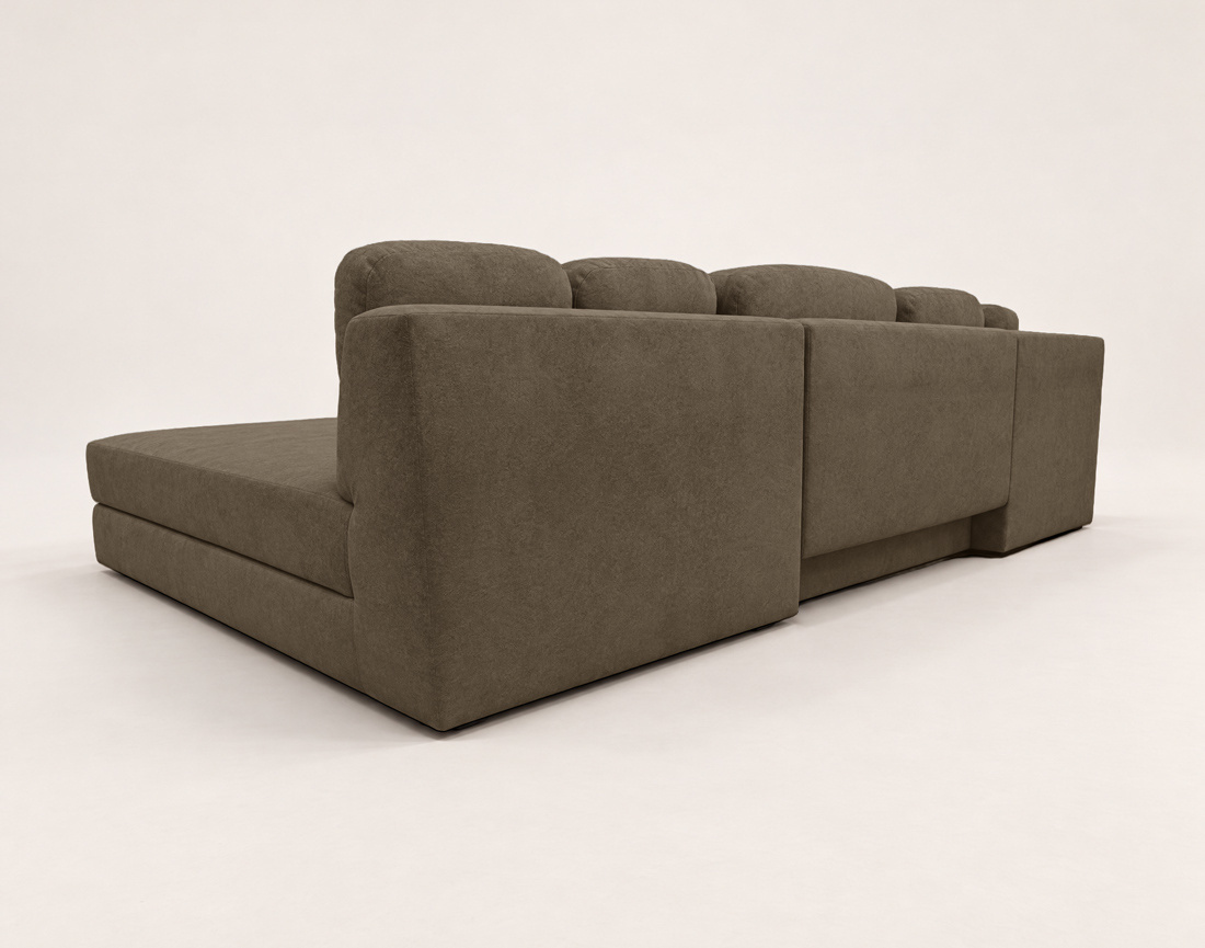 Canapé AARON panoramique en U 7 places convertible avec coffre en tissu | Best Mobilier