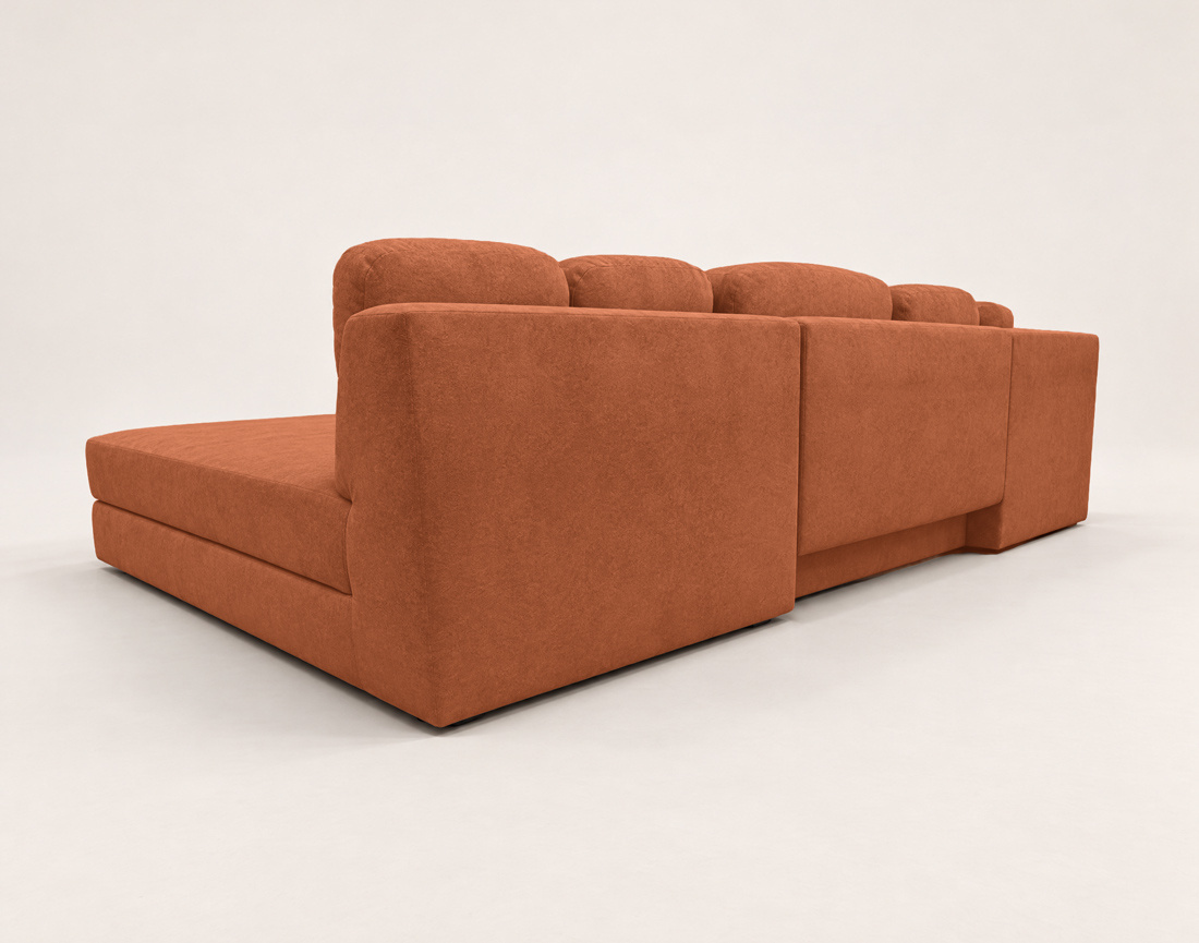 Canapé AARON panoramique en U 7 places convertible avec coffre en tissu | Best Mobilier