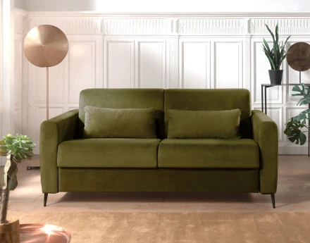 Canapé 3 places convertible express quotidien en velours Owen