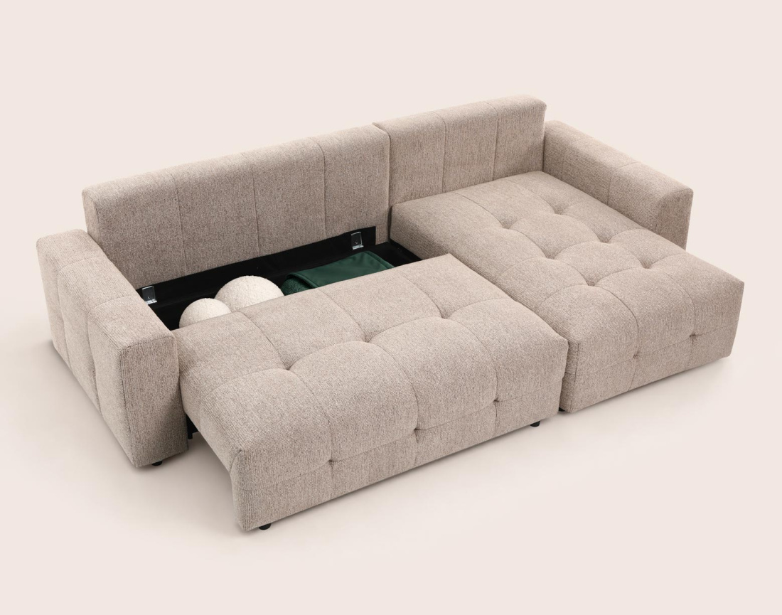 Canapé CARMEN d'angle 4 places convertible | Best Mobilier