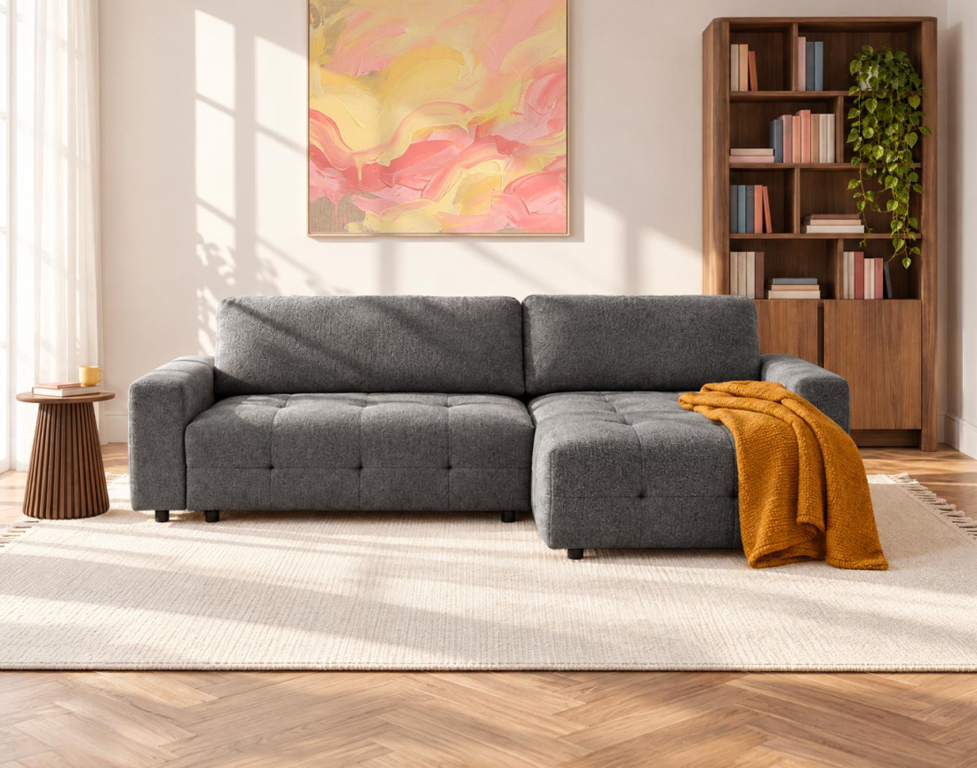 Canapé CARMEN d'angle 4 places convertible | Best Mobilier