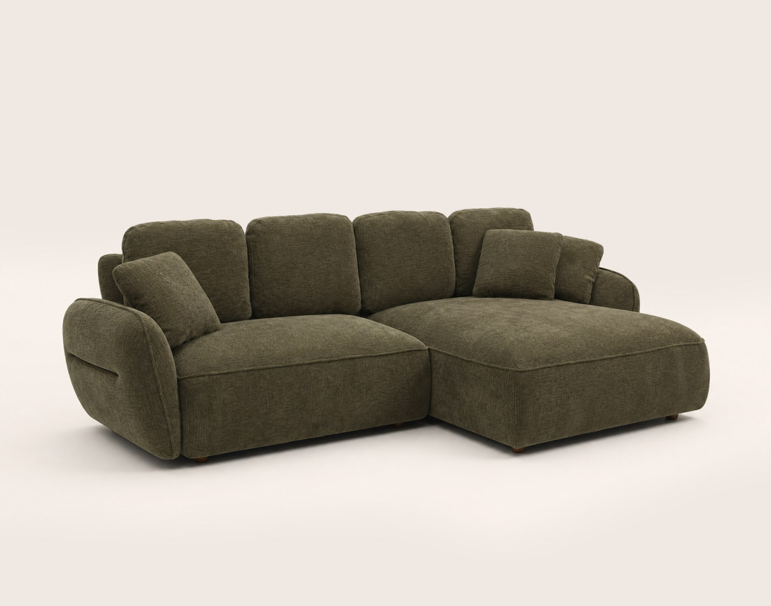 Canapé MADELEINE d'angle droit 4 places | Best Mobilier