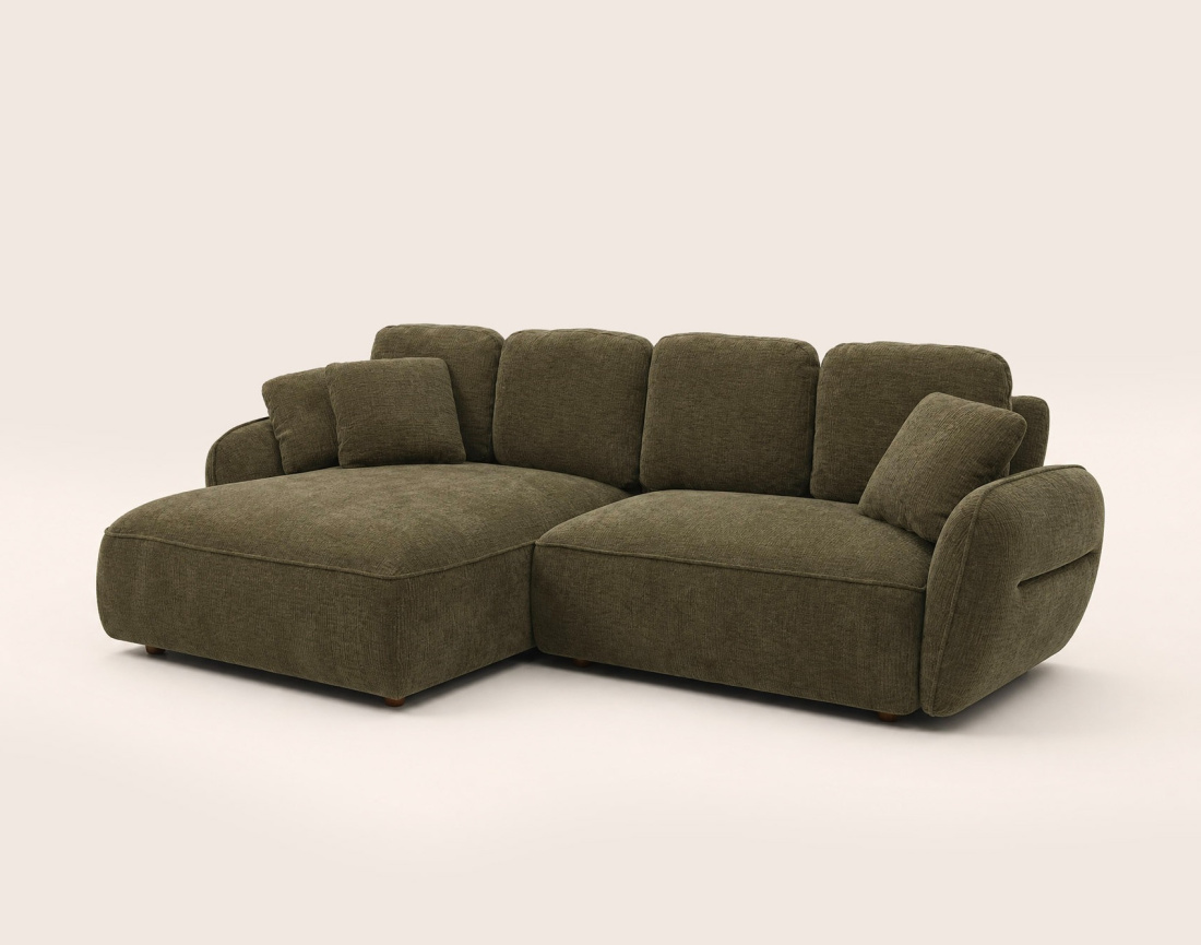 Canapé MADELEINE d'angle gauche 4 places | Best Mobilier