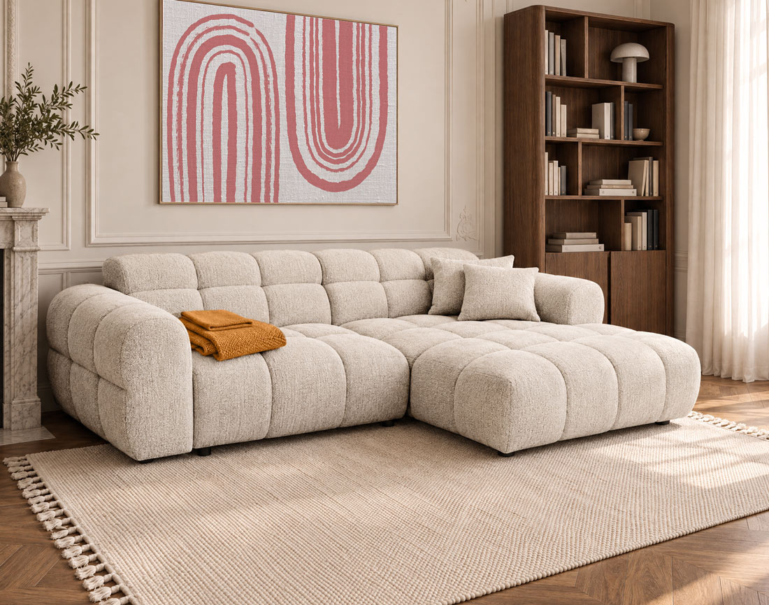 Canapé MINI RAY d'angle droit 4 places convertible | Best Mobilier