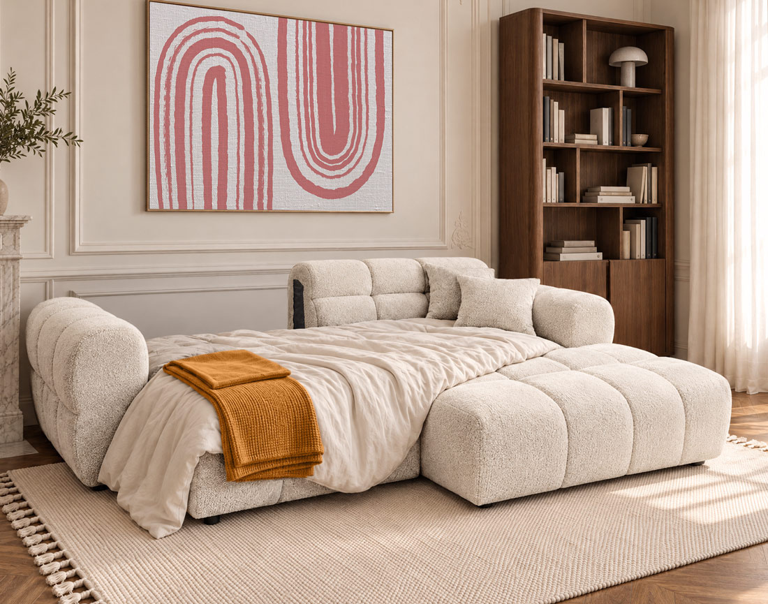 Canapé MINI RAY d'angle droit 4 places convertible | Best Mobilier