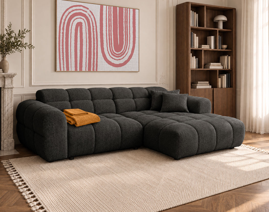 Canapé MINI RAY d'angle droit 4 places convertible | Best Mobilier