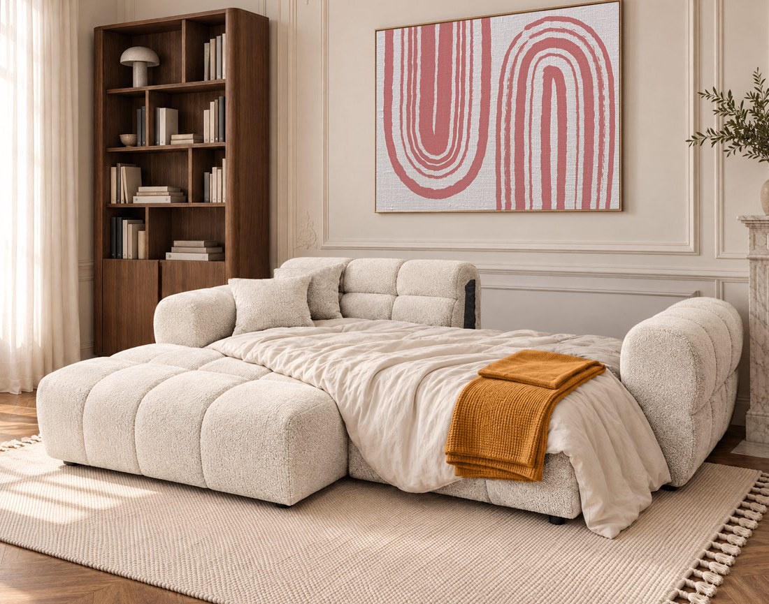 Canapé MINI RAY d'angle gauche 4 places convertible | Best Mobilier