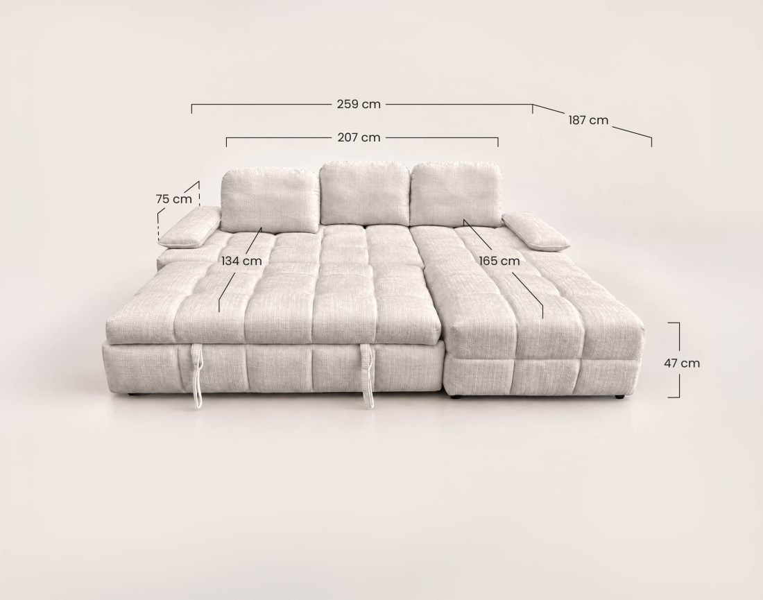 Canapé ROSE d'angle droit 5 places | Best Mobilier