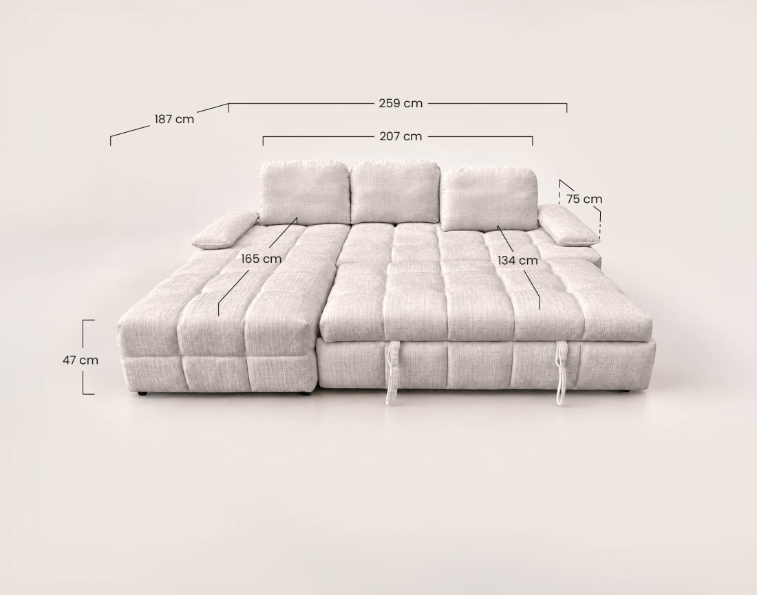 Canapé ROSE d'angle gauche 5 places | Best Mobilier