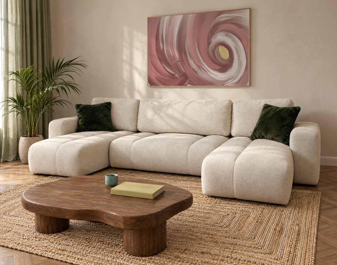 Canapé MANON d'angle 7 places convertible | Best Mobilier