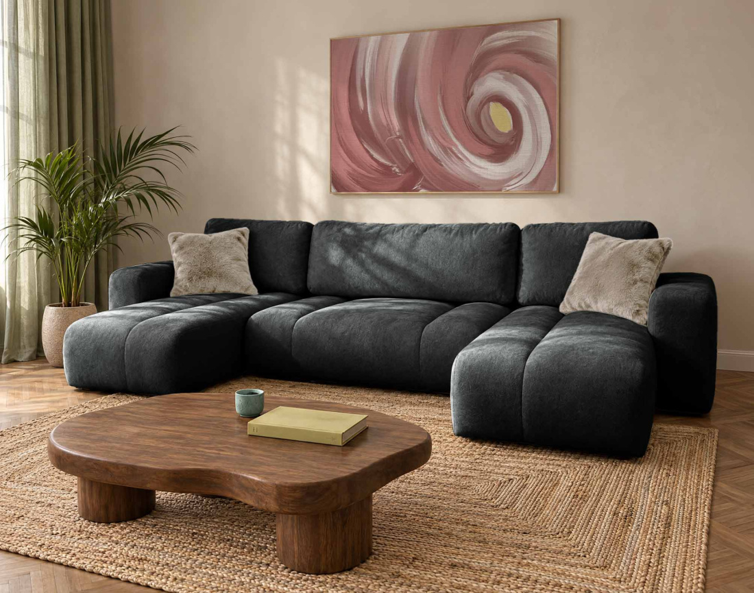 Canapé MANON d'angle 7 places convertible | Best Mobilier