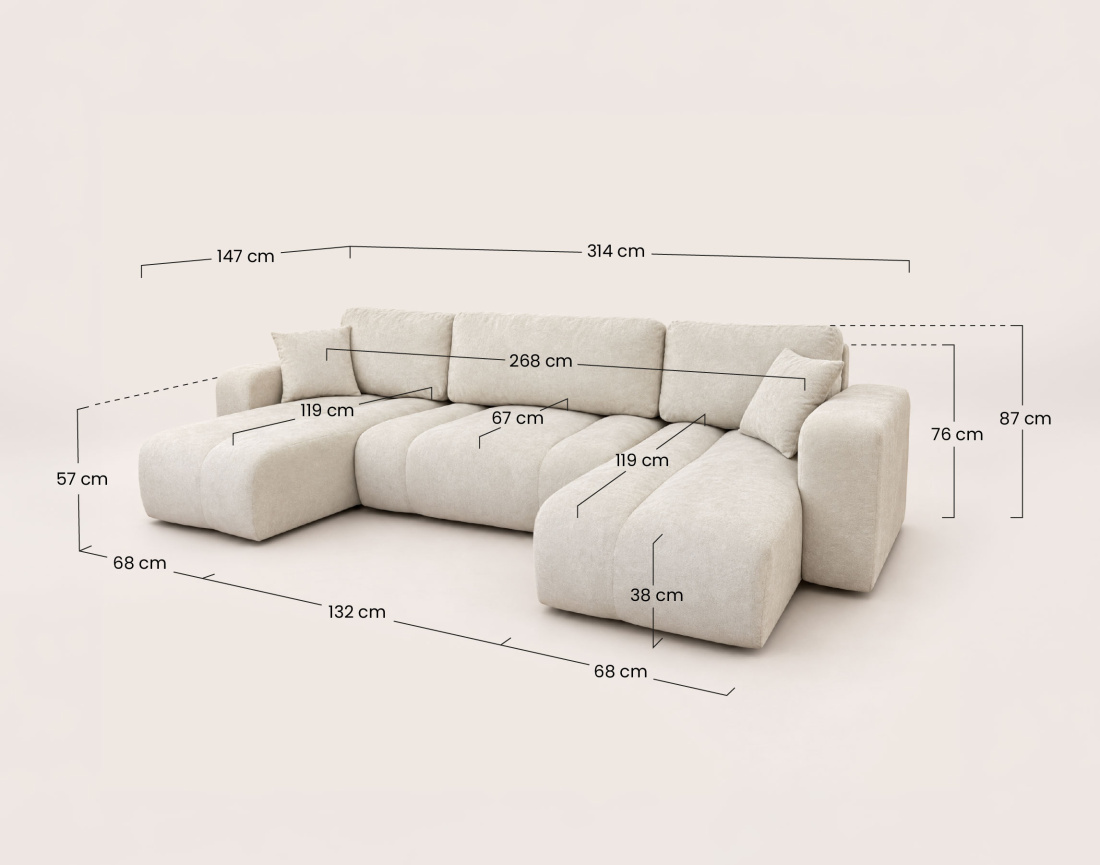 Canapé MANON d'angle 7 places convertible | Best Mobilier