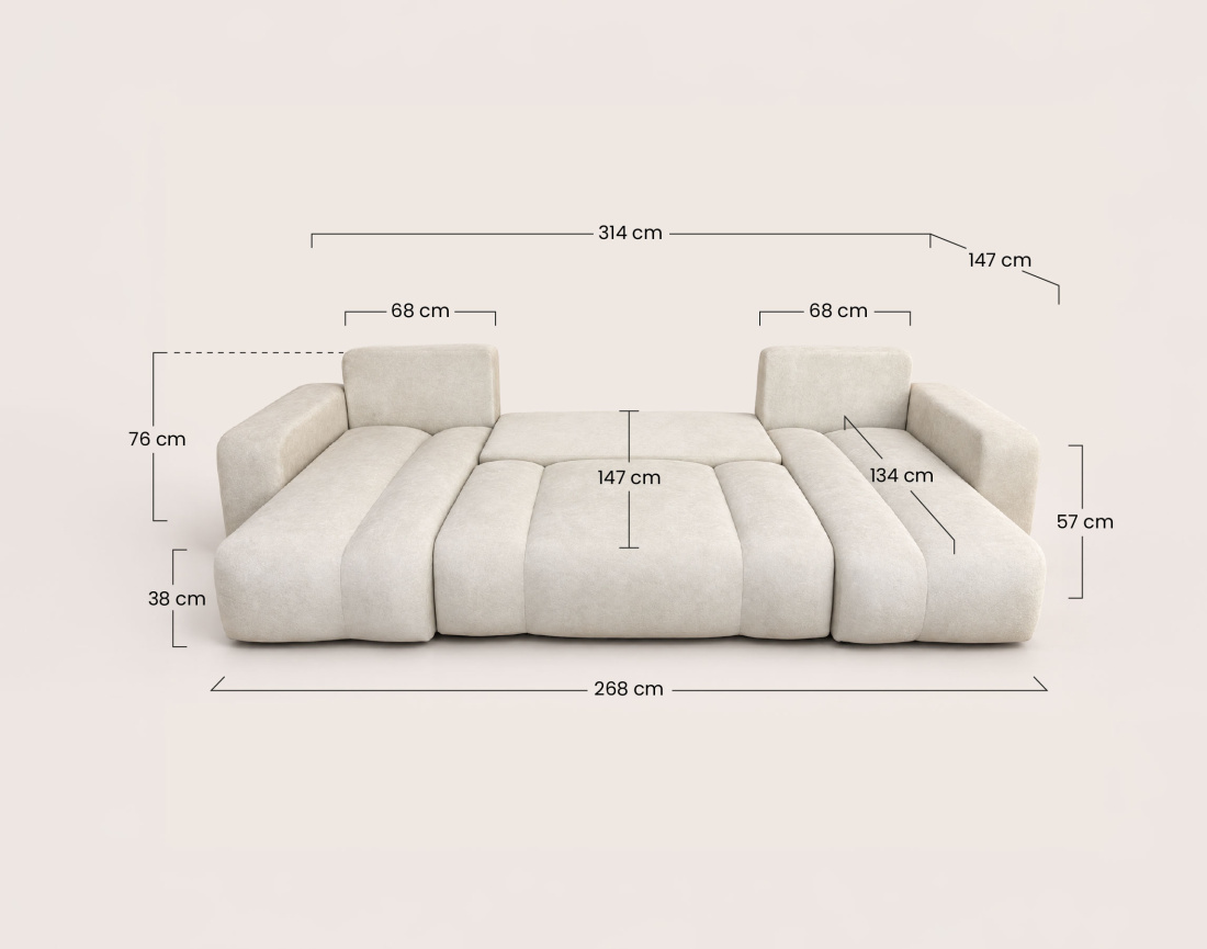 Canapé MANON d'angle 7 places convertible | Best Mobilier