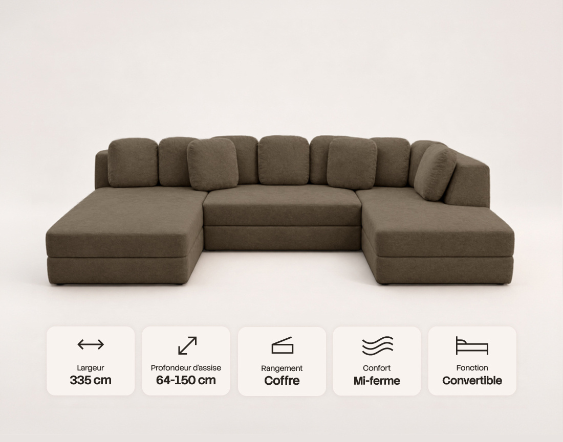 Canapé AARON panoramique 7 places | Best Mobilier