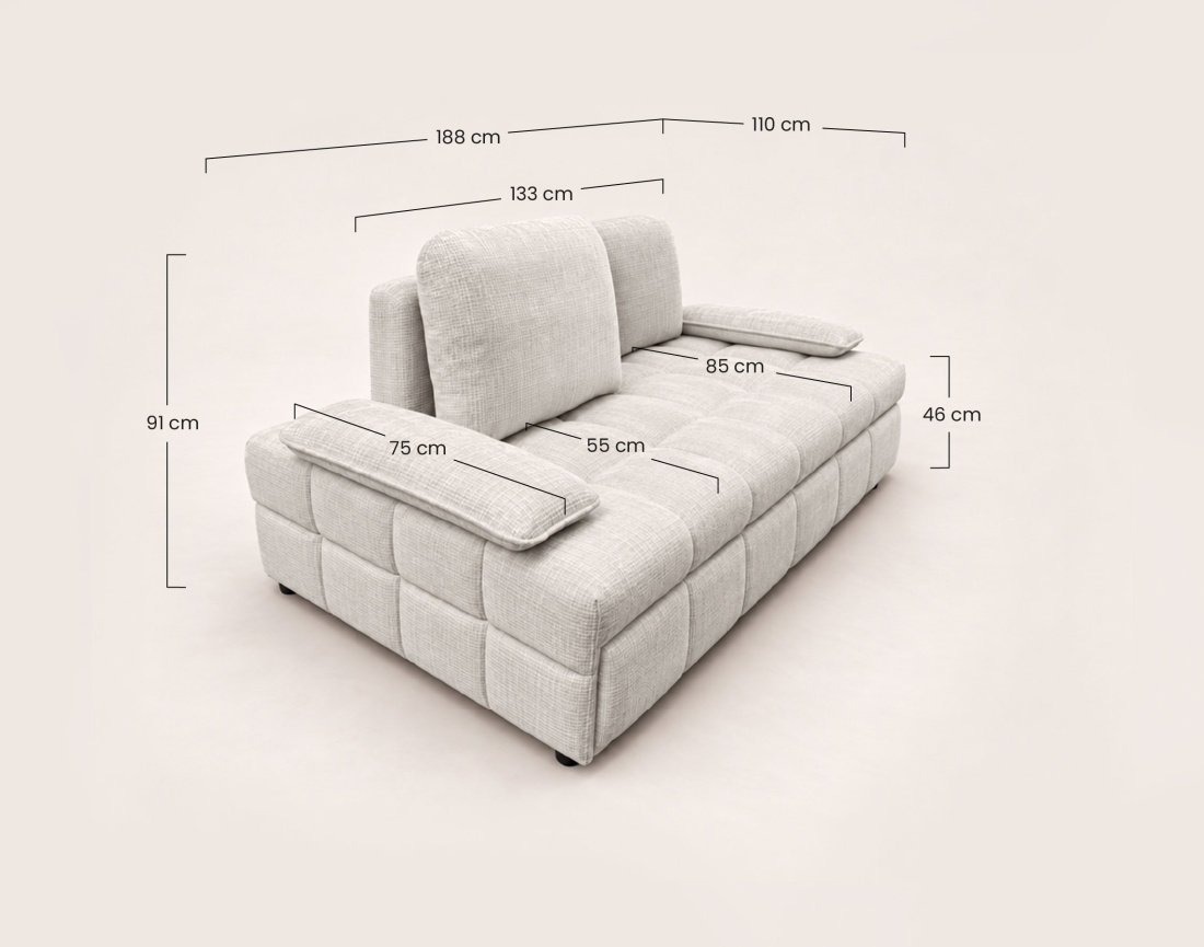 Canapé ROSE droit 3 places convertible | Best Mobilier