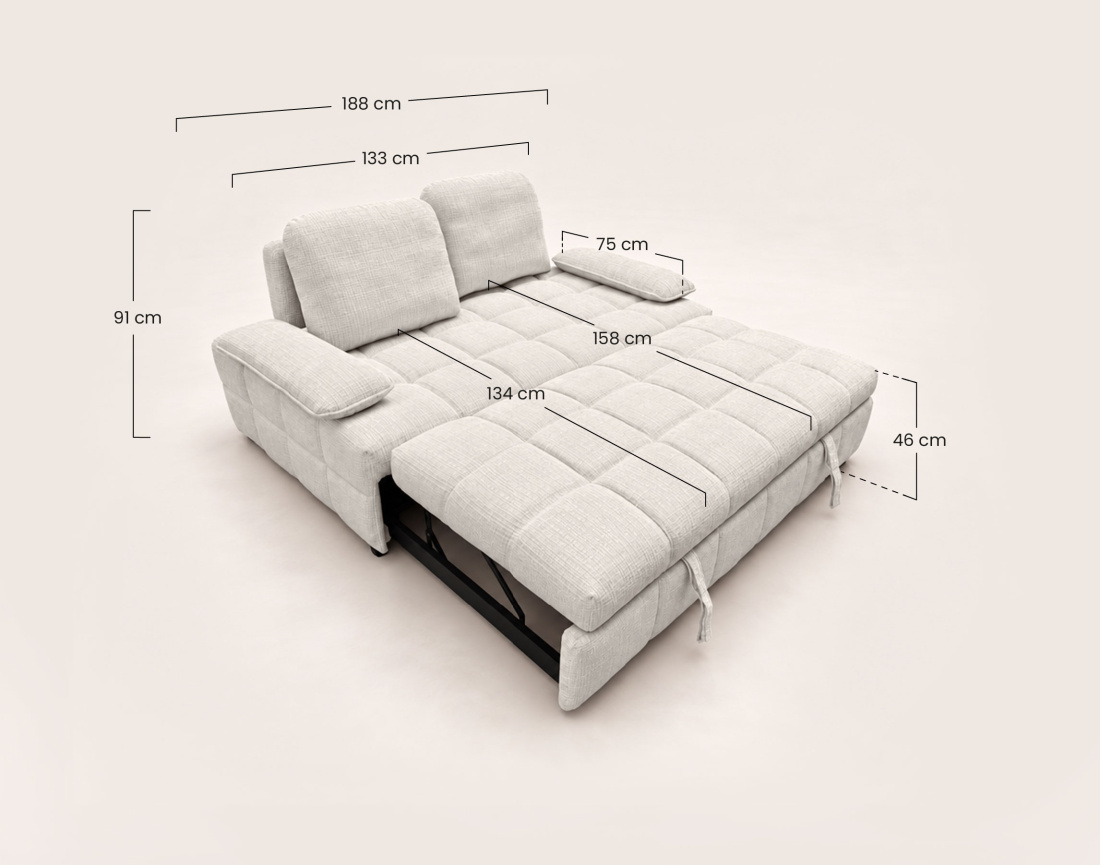 Canapé ROSE droit 3 places convertible | Best Mobilier