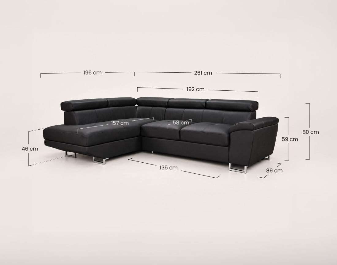 Canapé BAOJI d'angle gauche 5 places cuir | Best Mobilier