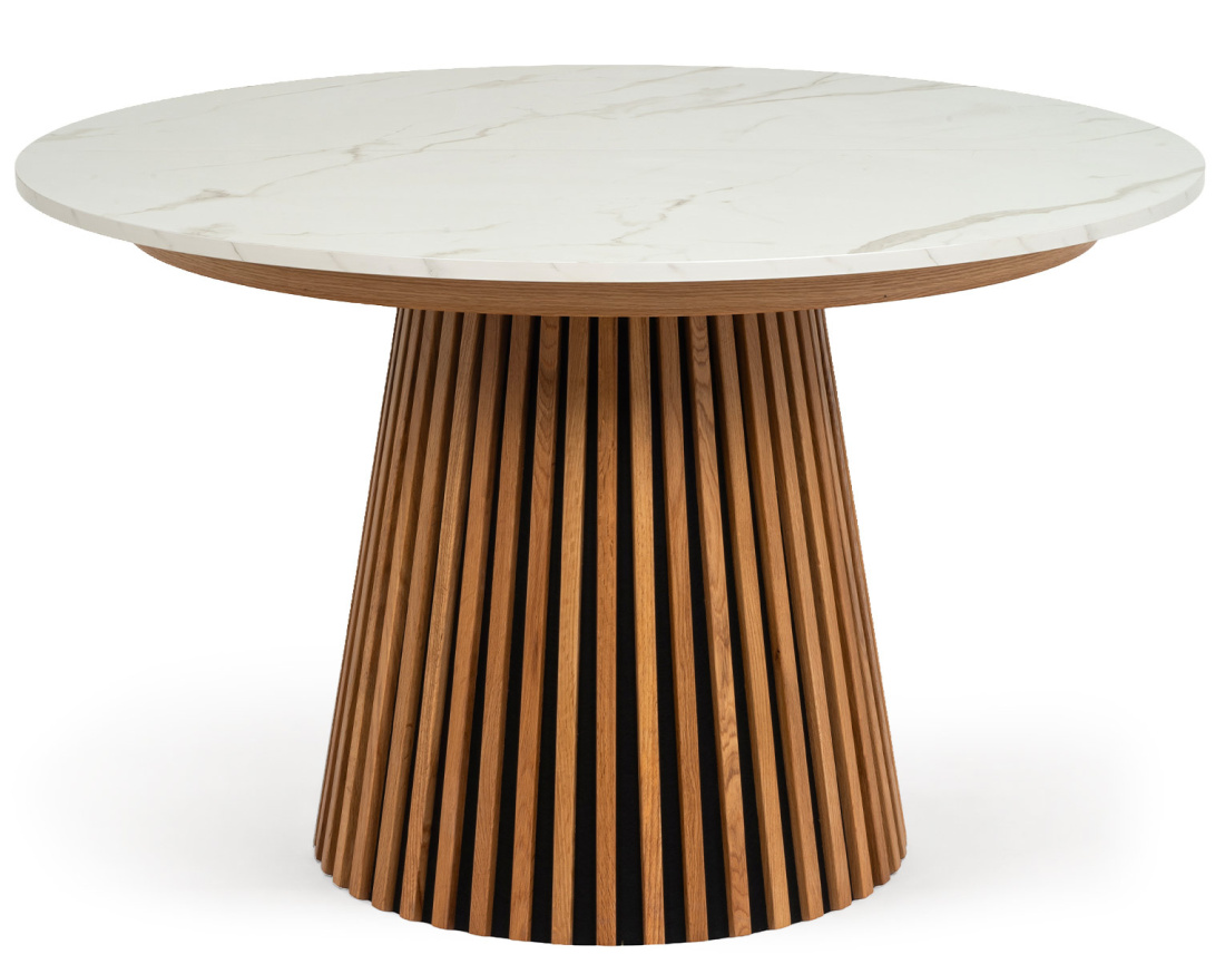 Table FREYA ronde extensible effet marbre | Best Mobilier