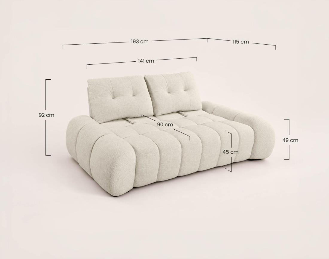 Canapé MAXINE droit 2 places | Best Mobilier