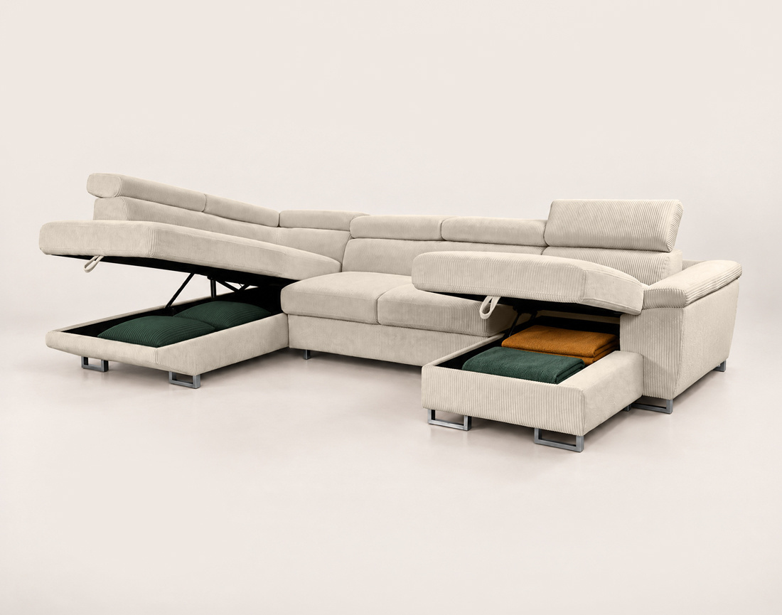 Canapé BAOJI panoramique d'angle gauche 7 places | Best Mobilier