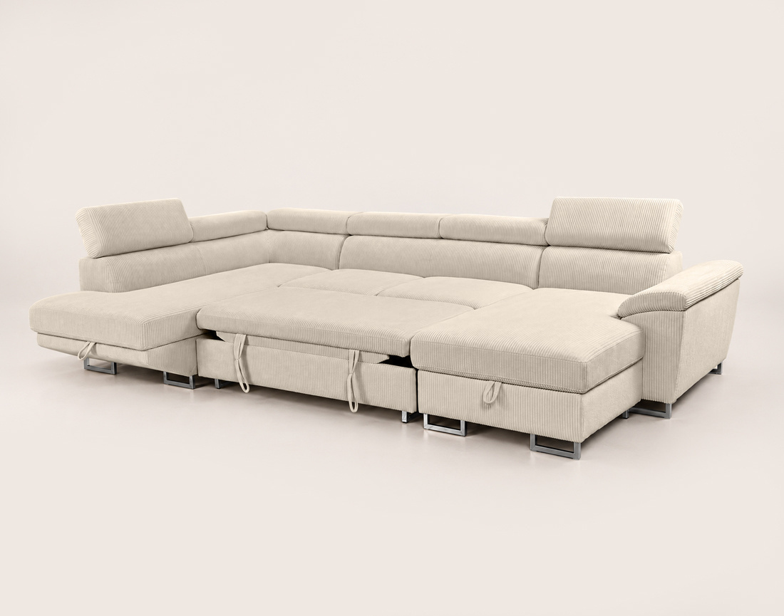 Canapé BAOJI panoramique d'angle gauche 7 places | Best Mobilier