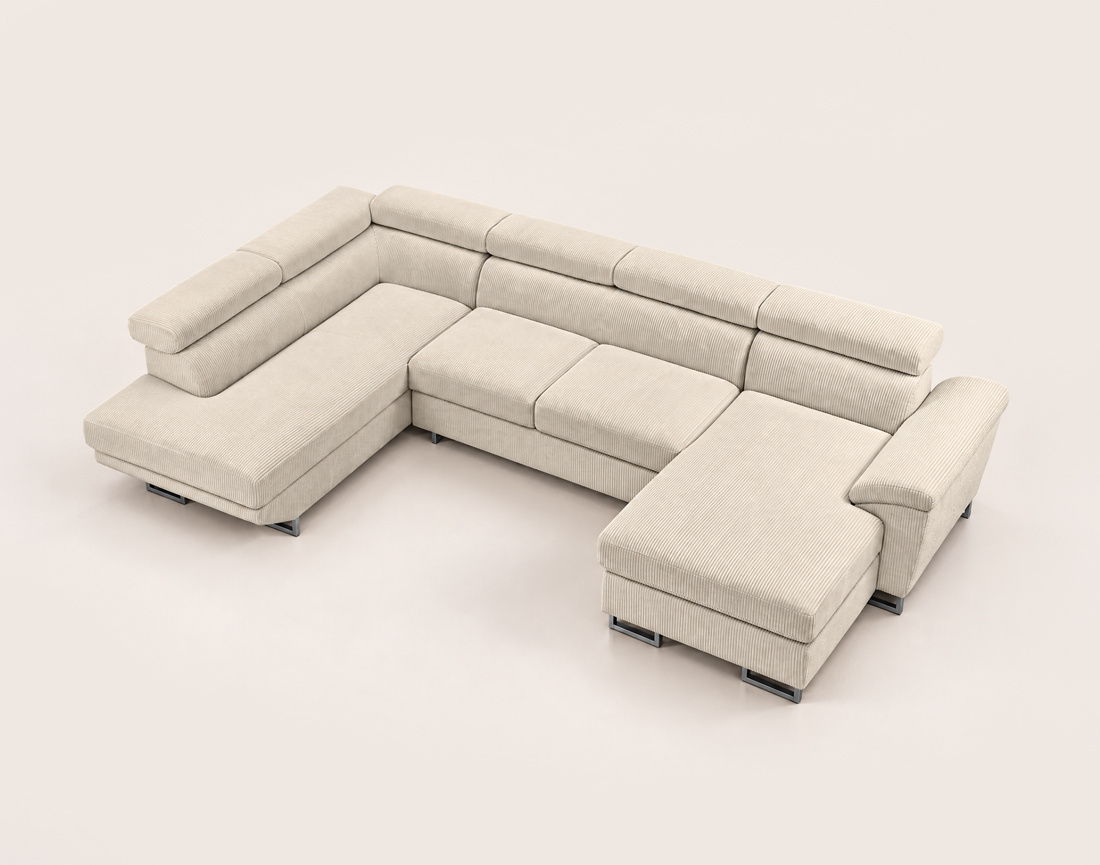 Canapé BAOJI panoramique d'angle gauche 7 places | Best Mobilier