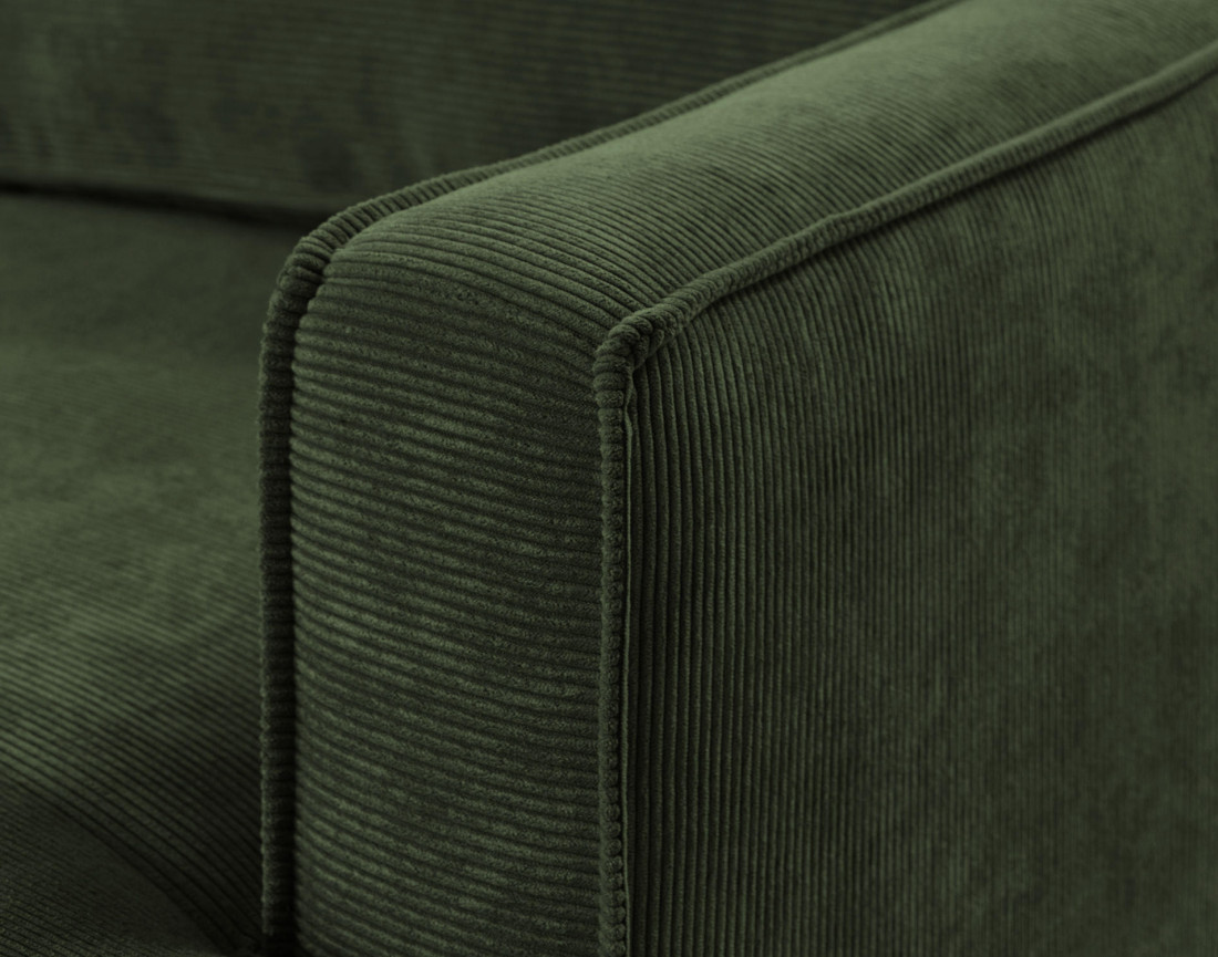 Canapé d'angle gauche convertible 5 places en velours côtelé Jake