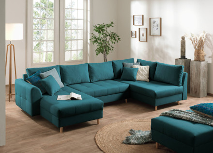 Canapé panoramique Rune 7 places style scandinave angle droit