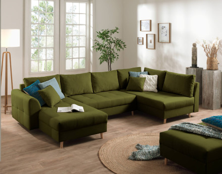 Canapé panoramique Rune 7 places style scandinave angle droit