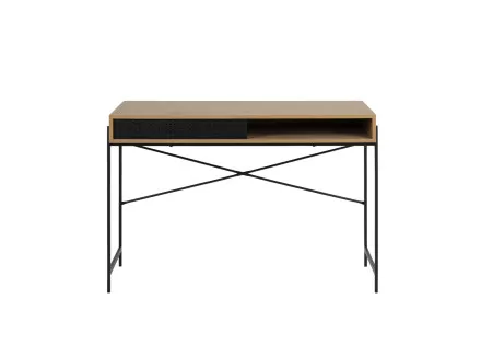 Jill– Console de style industriel avec deux espaces de rangement et une surface de travail de 50x112 cm