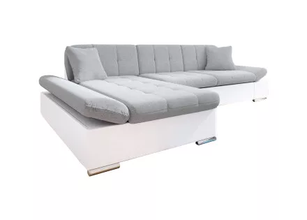 Livio – canapé d’angle gauche convertible avec coffre au style contemporain