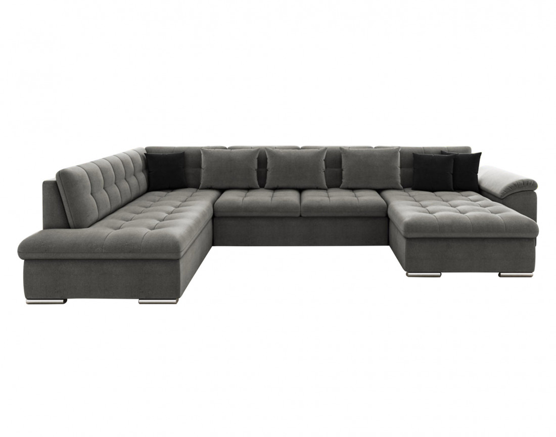 Chuck – canapé panoramique d'angle gauche convertible avec coffre au style contemporain